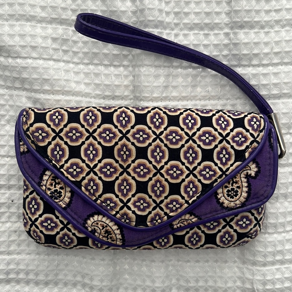 Unique purple paisley wristlet
